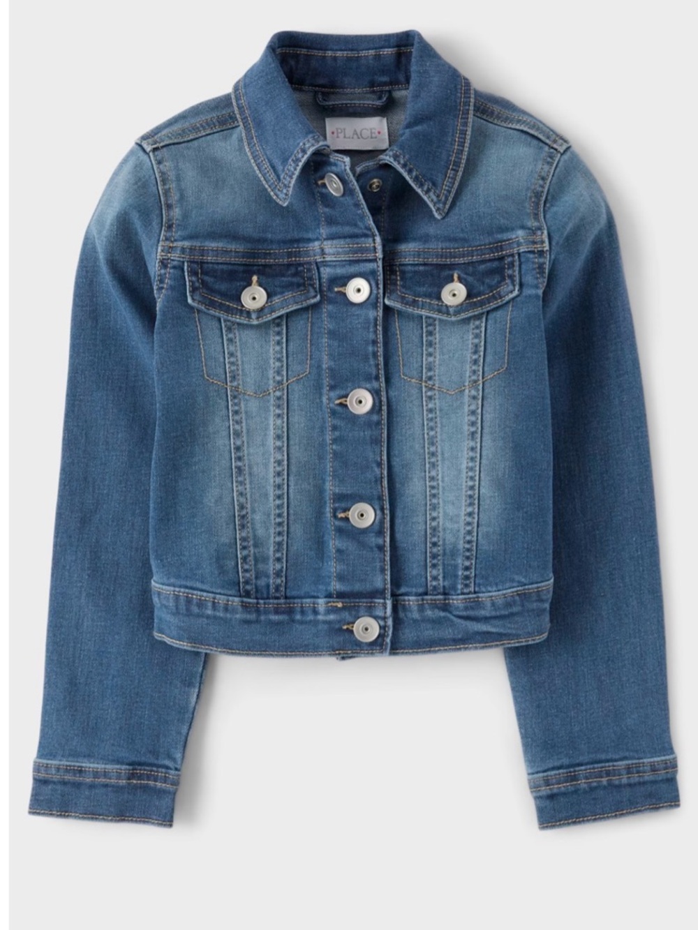 NWT The Children's Place Girls' Blue Denim Jacket Size Medium